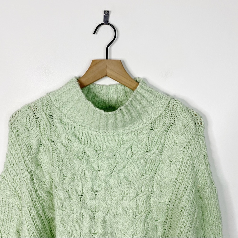 Free People Merry Go Round Cable Knit Crop Sweater - Picture 4 of 8